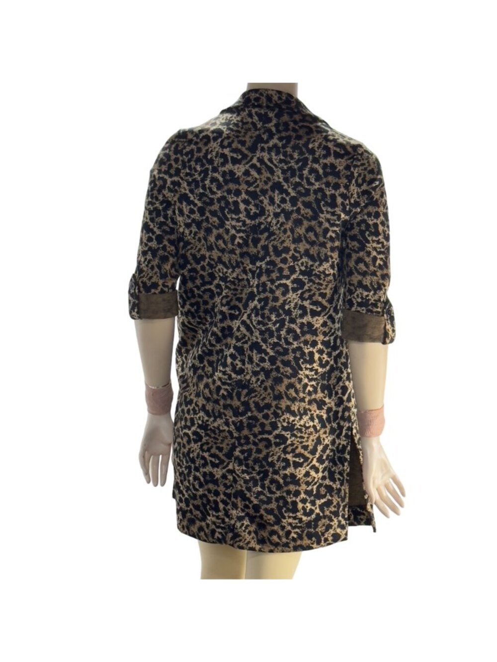 ADYSON PARKER Women's Open Front Cardigan Cheetah Print cuff sleeves Size S - Picture 3 of 14